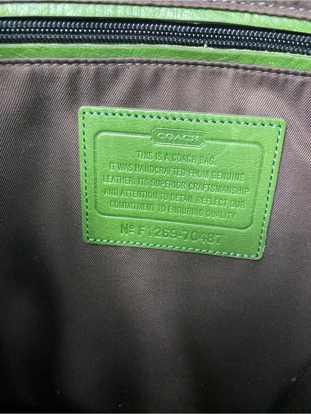 Vintage COACH Bleeker Legacy Weekender Tote Bag Green Leather Luggage 70487 - Picture 8 of 13